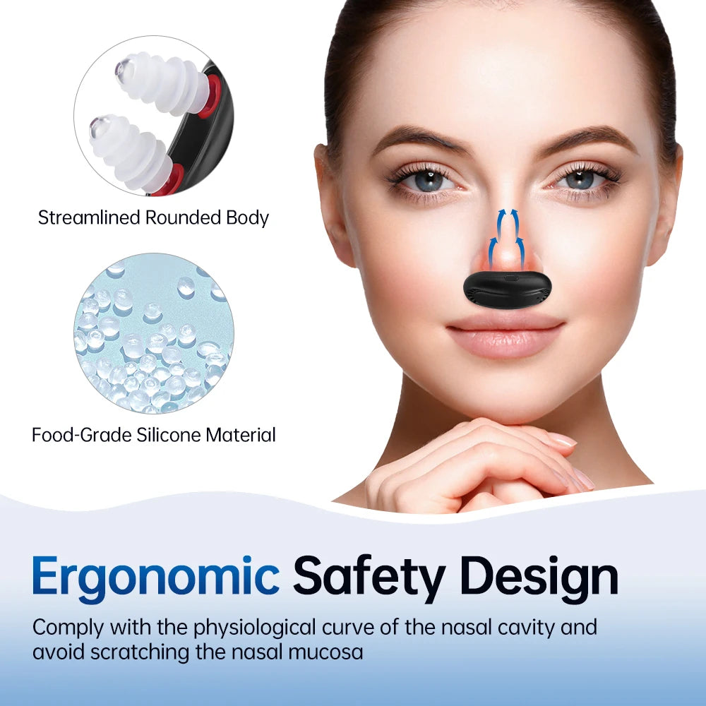 Rhinitis Laser Mini Portable Sinus Relief Therapy Device Wireless Infrared Treatment with 4 Silicone Tips 3 Modes for Nasal Comf
