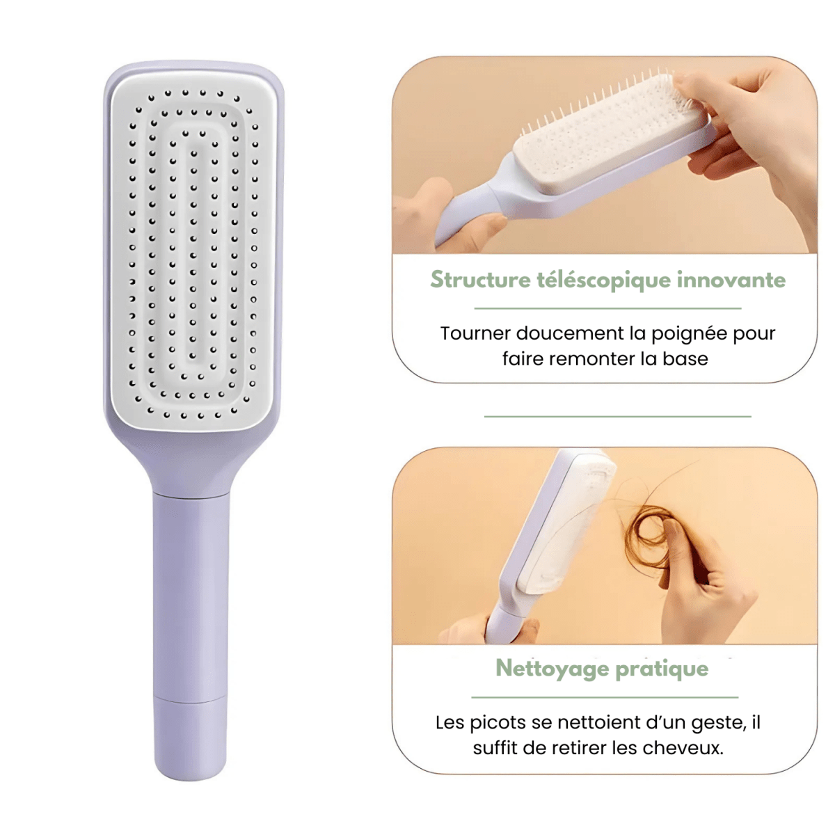 Brosse auto - nettoyante 3D Air Cushion - Céleste
