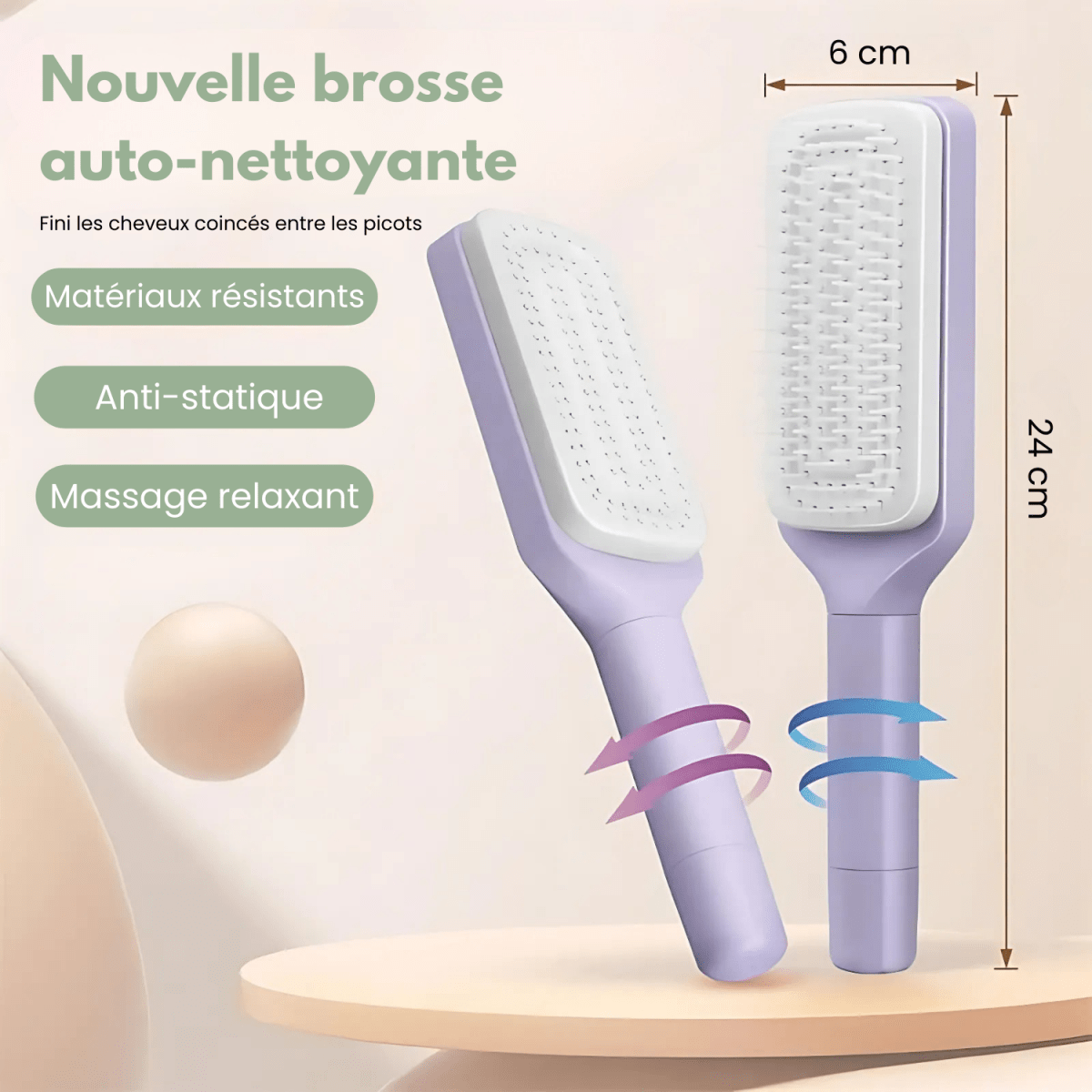 Brosse auto - nettoyante 3D Air Cushion - Céleste